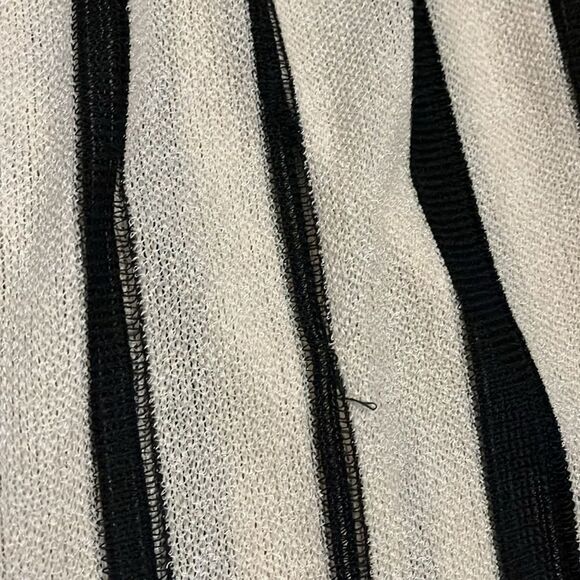 Torrid Black Cream Color Striped Ruana Coverup Contemporary Feminine Casual - Picture 12 of 16